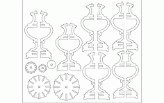 Lamp 2d Flat Template Free DXF File