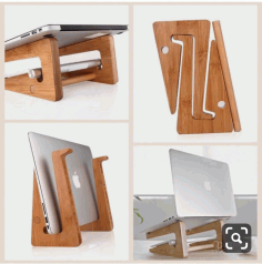 Laptop Wooden Stand Laser Cut Free Vector File