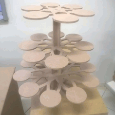 Laser Cut 3 Tier Cupcake Stand Free Vector File