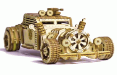 Laser Cut 3d Mechanical Car Model Kit Puzzle Toy Free Vector File