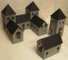 Laser Cut 3d Paper Castle Craft Castle Paper Model Free DXF File