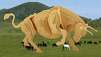 Laser Cut 3d Puzzle Bull Template Free DXF File