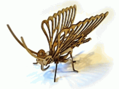 Laser Cut 3d Puzzle Butterfly Template Free DXF File