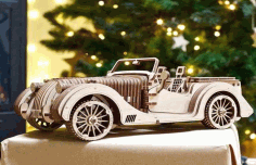 Laser Cut 3d Puzzle Classic Roadster Car Toys Model Free Vector File
