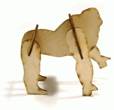 Laser Cut 3d Puzzle Gorilla 1mm Plywood Free DXF File