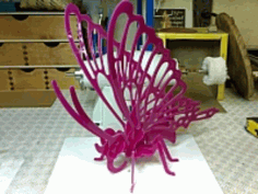 Laser Cut 3d Puzzle Pink Butterfly Template Free DXF File