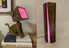 Laser Cut 3d Wooden Cat Lamp Free DXF File