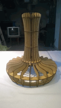 Laser Cut 3d Wooden Puzzle Lamp Free DXF File
