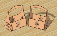Laser Cut 3mm Floral Basket Rose Box Gift Basket Free Vector File