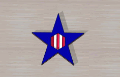 Laser Cut 4th Of July Badge Free DXF File