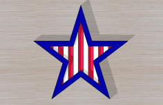 Laser Cut 4th Of July Decoration Badge Free DXF File