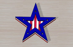 Laser Cut 4th Of July Wood Badge Free DXF File