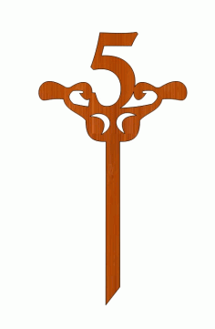 Laser Cut 5th Birthday Wooden Topper Free Vector File, Free Vectors File