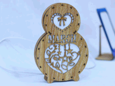 Laser Cut 8 March Lamp Women Day Decor Free DXF File