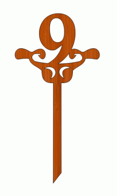 Laser Cut 9th Birthday Wooden Topper Free Vector File
