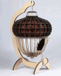 Laser Cut Acorn Shaped Cat House Free DXF File