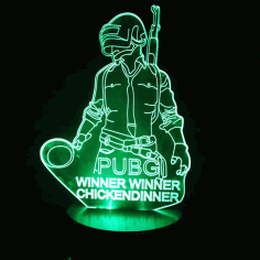Laser Cut Acrylic 3d Illusion Lamp Pubg Mobile Lamp Free Vector File