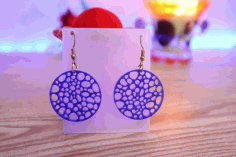 Laser Cut Acrylic Circle Earrings Free DXF File, Free Vectors File