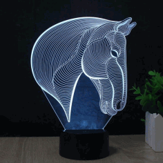 Laser Cut Acrylic Horse Head 3d Illusion Table Lamp Free Vector File