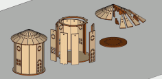 Laser Cut African Cottage House Christmas Night Light Lamp Tealight Holder Gift 3mm Free Vector File