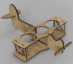 Laser Cut Airplane Beer Holder Free Vector File