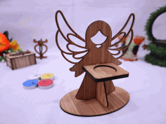 Laser Cut Angel Candle Holder 3mm Free Vector File