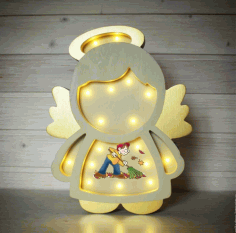 Laser Cut Angel Kids Room Night Light Lamp 5mm Free Vector File, Free Vectors File