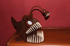Laser Cut Angler Fish Lamp Free Vector File