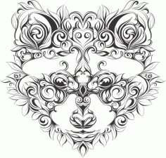 Laser Cut Animal Cat Line Art Free DXF File