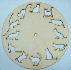 Laser Cut Animal Clock Drawing Free Vector File