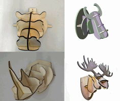 Laser Cut Animal Head 4mm Free Vector File