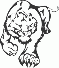 Laser Cut Animal Lion Silhouette Free DXF File