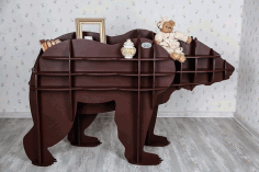 Laser Cut Animal Shelf Bear Shelf Kids Room Furniture Free Vector File, Free Vectors File