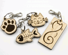 Laser Cut Animal Wooden Keyrings Free Vector File, Free Vectors File