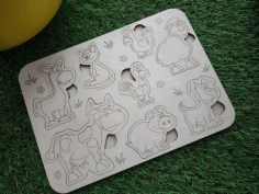 Laser Cut Animals Board Game For Kids Free Vector File