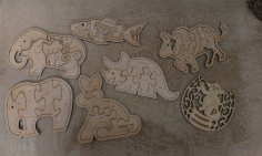 Laser Cut Animals Jigsaw Puzzle Toys Free Vector File