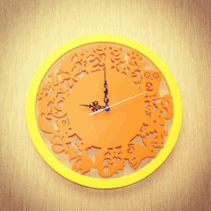 Laser Cut Animals Wall Clock Free Vector File