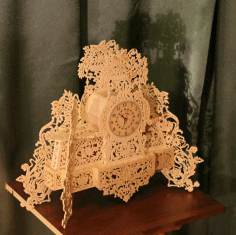 Laser Cut Antique Clock Template Free DXF File