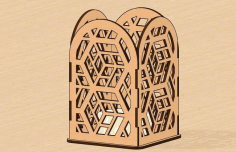 Laser Cut Arch Candle Holder Lamp Free Vector File