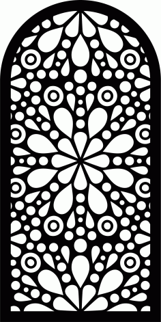 Laser Cut Arch Jali Pattern Screen Free Vector File