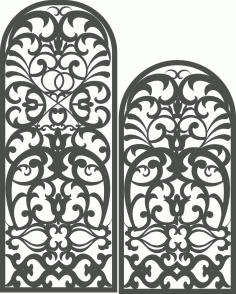 Laser Cut Arch Screen Pattern Free DXF File