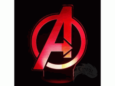 Laser Cut Avengers Logo Led Lamp Plate Free DXF File