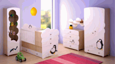 Laser Cut Baby Bed And Wardrobe Model Free Vector File