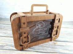 Laser Cut Bank Suitcase Drawing Free Vector File, Free Vectors File