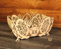 Laser Cut Basket For Easter Eggs Free Vector File