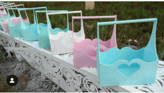 Laser Cut Basket With Handle Heart Free Vector File