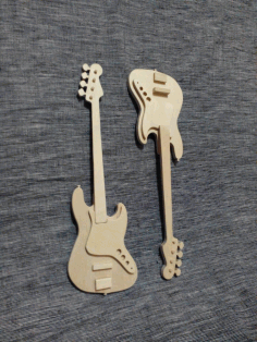 Laser Cut Bass Guitar Free Vector File