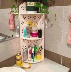 Laser Cut Bathroom Corner Shelf Free DXF File
