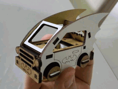 Laser Cut Batman Toy Miniature Car Model Free Vector File