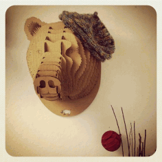 Laser Cut Bear Head Wall Trophy Free DXF File